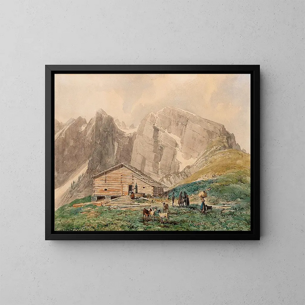 Fortress of Saint Petersburg near Silz in Tyrol - Thomas Ender — framed artwork on a wall