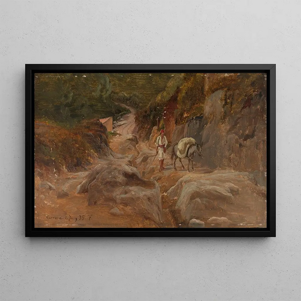 Route à Carrare - Thomas Fearnley — framed artwork on a wall
