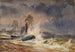 Scheepvaart in een storm bij de monding van een haven - Thomas Frederick Collier — weergave van het kunstwerk