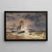 Scheepvaart in een storm bij de monding van een haven - Thomas Frederick Collier — ingelijst kunstwerk aan de muur