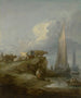 kustscène met schepen en vee - Thomas Gainsborough — weergave van het kunstwerk