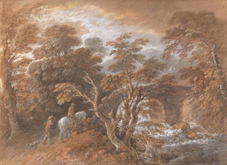Thomas Gainsborough - Hilly Landscape with Figures Approaching a Bridge.webp
