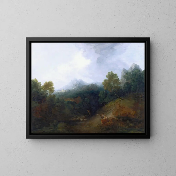 Landschap met een kudde schapen - Thomas Gainsborough — ingelijst kunstwerk aan de muur