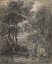 Boslandschap met personages - Thomas Gainsborough — weergave van het kunstwerk