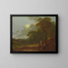 Boslandschap met een man die spreekt met twee zittende vrouwen - Thomas Gainsborough — ingelijst kunstwerk aan de muur