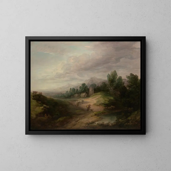 Bosrijk landschap op hoogte - Thomas Gainsborough — ingelijst kunstwerk aan de muur