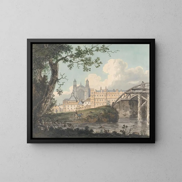 Eton College from Datchet Road - Thomas Girtin — framed artwork on a wall