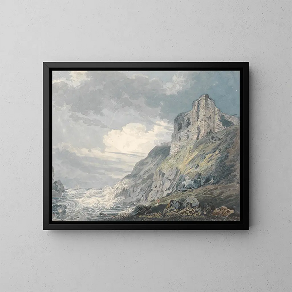 Château de Findlater à Banff - Thomas Girtin — framed artwork on a wall