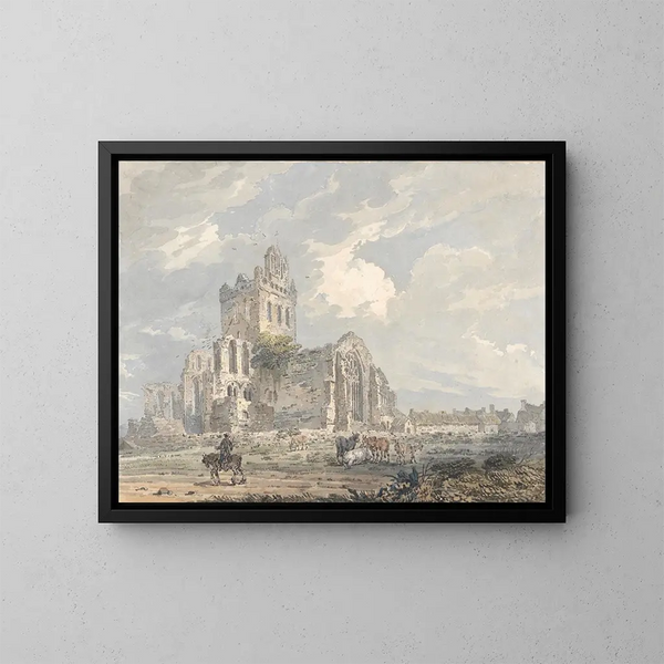 Abbey of Jedburgh, Roxburghshire - Thomas Girtin — framed artwork on a wall