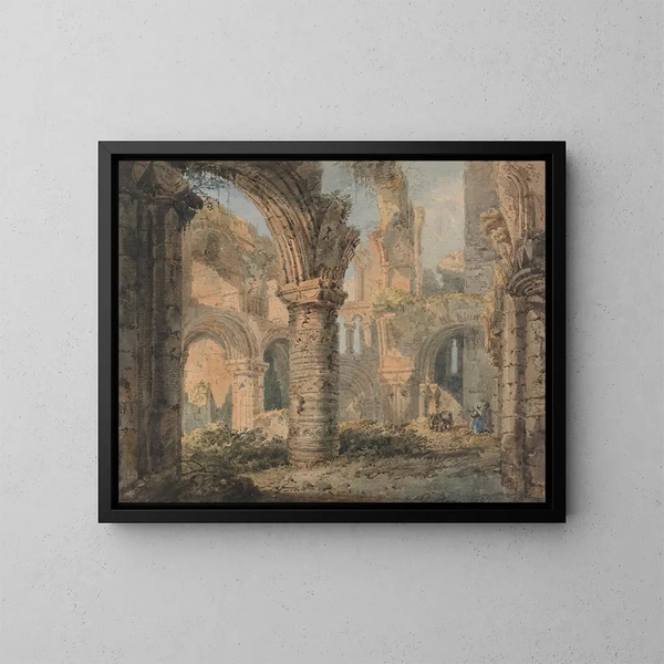L'île sainte de Saint Cuthbert - Thomas Girtin — framed artwork on a wall