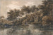 van bomen en vijver bij Bromley Kent - Thomas Girtin — weergave van het kunstwerk