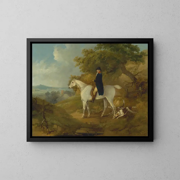 George Morland on his horse - Thomas Hand — framed artwork on a wall