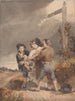 Vliegen van een meisje op de markt - Thomas Heaphy — weergave van het kunstwerk