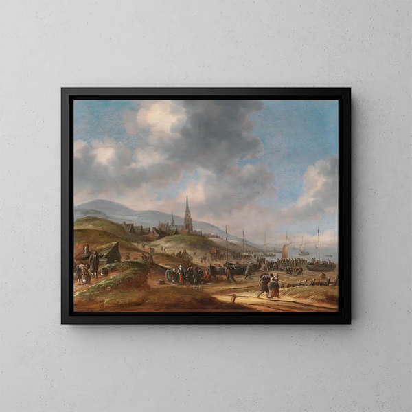 View of Scheveningen Beach - Thomas Heeremans — framed artwork on a wall