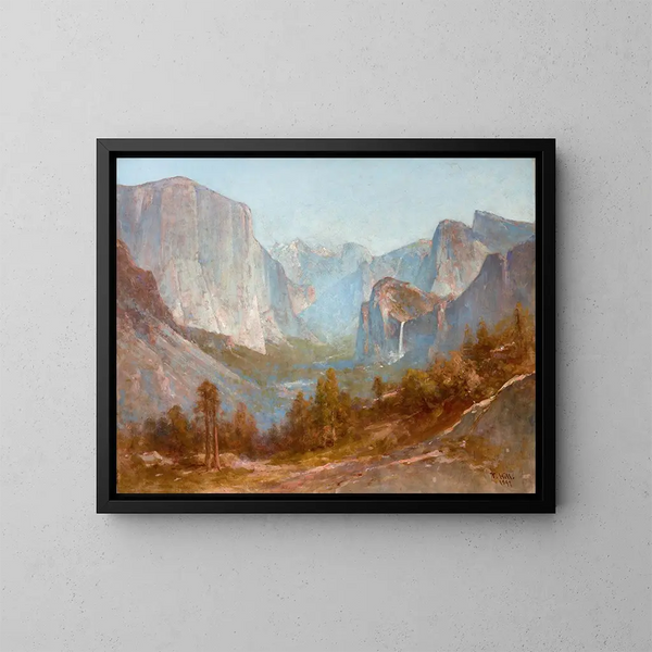 Valley of Yosemite from Inspiration Point - Thomas Hill — framed artwork on a wall