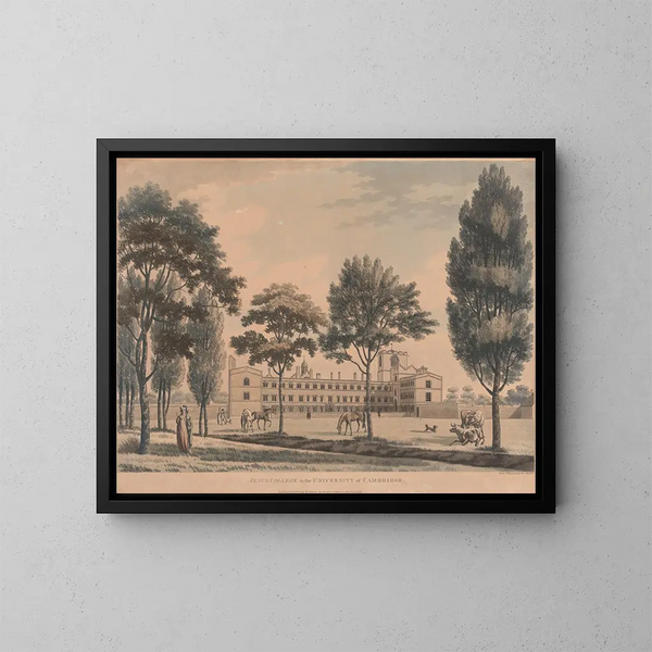 College Jesus from the University of Cambridge - Thomas Malton the Younger — framed artwork on a wall