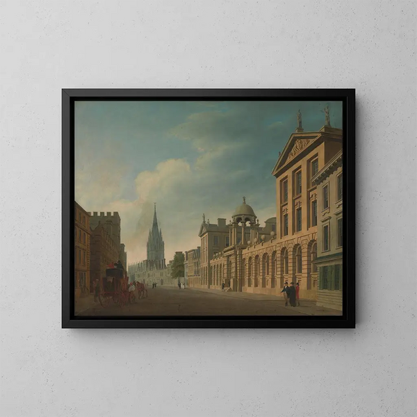 Main Street in Oxford - Thomas Malton the Younger — framed artwork on a wall