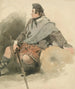 Een Highlander zittend - Thomas Miles Richardson — weergave van het kunstwerk