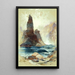 boven de watervallen van de Yellowstone-toren - Thomas Moran — ingelijst kunstwerk aan de muur