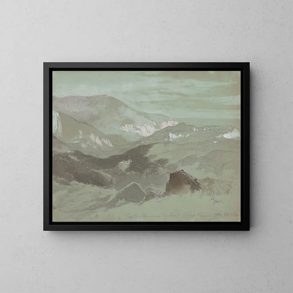 Cliffs of Ecclesbourne near Hastings - Thomas Moran — framed artwork on a wall