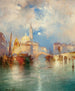 Lever de maan in Chioggia, Venetië - Thomas Moran — weergave van het kunstwerk