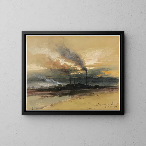 Fonderie à Denver - Thomas Moran — framed artwork on a wall