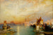 Zonsondergang, Santa Maria en het Dogepaleis, Venetië - Thomas Moran — weergave van het kunstwerk