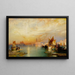 Zonsondergang, Santa Maria en het Dogepaleis, Venetië - Thomas Moran — ingelijst kunstwerk aan de muur