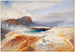 La grande source bleue du bassin inférieur de geysers, Yellowstone - Thomas Moran — weergave van het kunstwerk