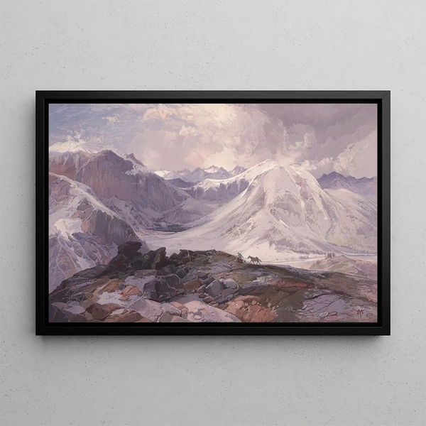 The Path of Musquito, Rocky Mountains of Colorado, Elevation 12000 feet - Thomas Moran — framed artwork on a wall