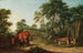 Een bruine paard en twee ezels - Thomas Roberts — weergave van het kunstwerk