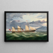 Een scheepvaartstoomboot die de handelsvloot nadert de kust, mogelijk Port Chalmers, Nieuw-Zeeland - Thomas Robertson — ingelijst kunstwerk aan de muur
