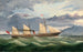 Een scheepvaartstoomboot die de handelsvloot nadert de kust, mogelijk Port Chalmers, Nieuw-Zeeland - Thomas Robertson — weergave van het kunstwerk