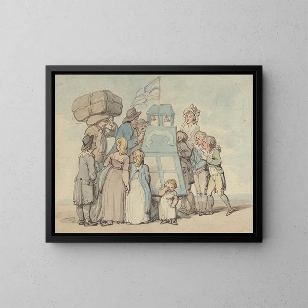 The Cabinet of Curiosities - Thomas Rowlandson — framed artwork on a wall