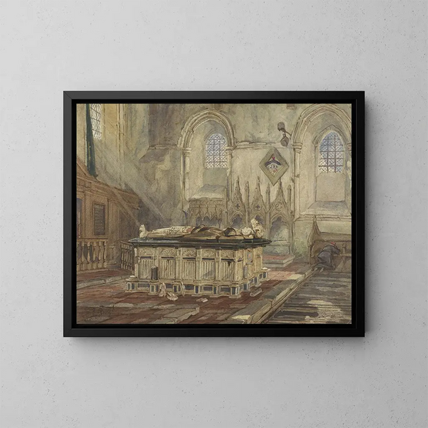 Sir George Broke Lord Cobham's and his wife Anne's tomb wreath - Thomas Shotter Boys — framed artwork on a wall