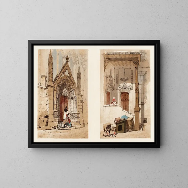 the Red Door of Notre-Dame and Marmousets Street in Paris - Thomas Shotter Boys — framed artwork on a wall