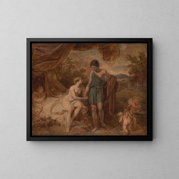 an unfinished study of Venus and Adonis - Thomas Stothard — framed artwork on a wall