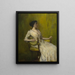 Dame in het wit - Thomas Wilmer Dewing — ingelijst kunstwerk aan de muur