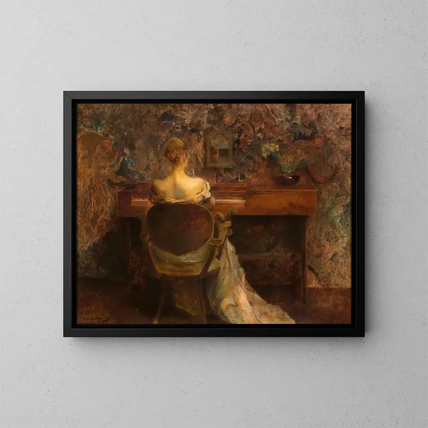 The harpsichord - Thomas Wilmer Dewing — framed artwork on a wall