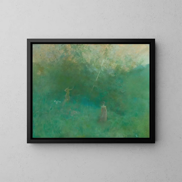 Le bouleau blanc - Thomas Wilmer Dewing — framed artwork on a wall