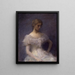 van een jonge vrouw zittend - Thomas Wilmer Dewing — ingelijst kunstwerk aan de muur