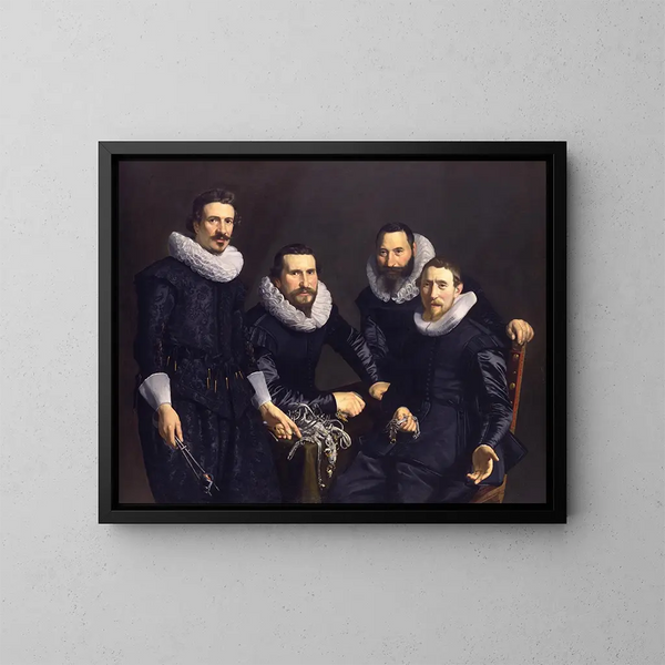 Syndics of the Guild of St. Luke in Amsterdam - Thomas de Keyser — framed artwork on a wall