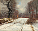 Landschap van winterbossen bij Hillerd - Thorvald Niss — weergave van het kunstwerk
