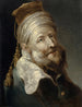 Oosters schilderij met tulband en fez met twee pompons - Tiberius Dominikus Wocher — weergave van het kunstwerk
