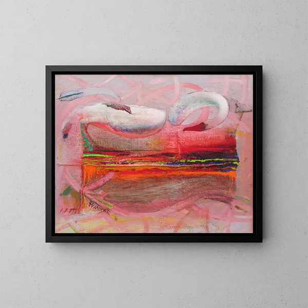 Rug with Swan - Tiit Pääsuke — framed artwork on a wall