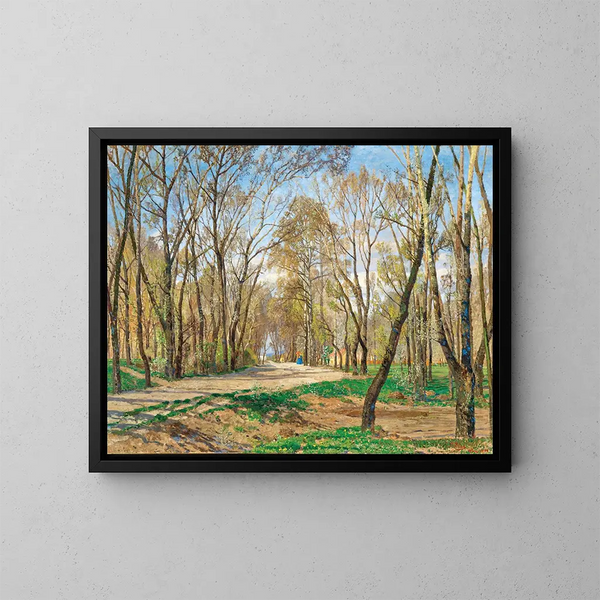 Lente in de Prater in Wenen - Tina Blau — ingelijst kunstwerk aan de muur