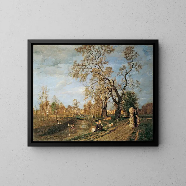Lente in het Prater - Tina Blau — ingelijst kunstwerk aan de muur
