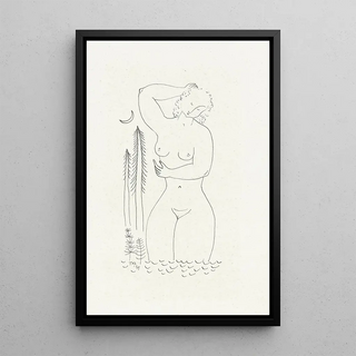 Tinus van Doorn - Badende naakte vrouw bij maanlicht.webp