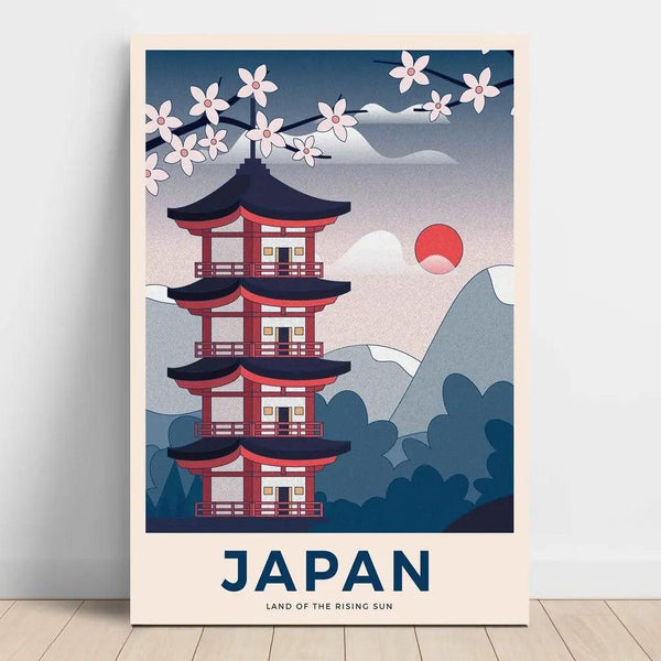 Aziatische kunstdruk schilderij - Japanse sereniteit — wandpresentatie van het kunstwerk