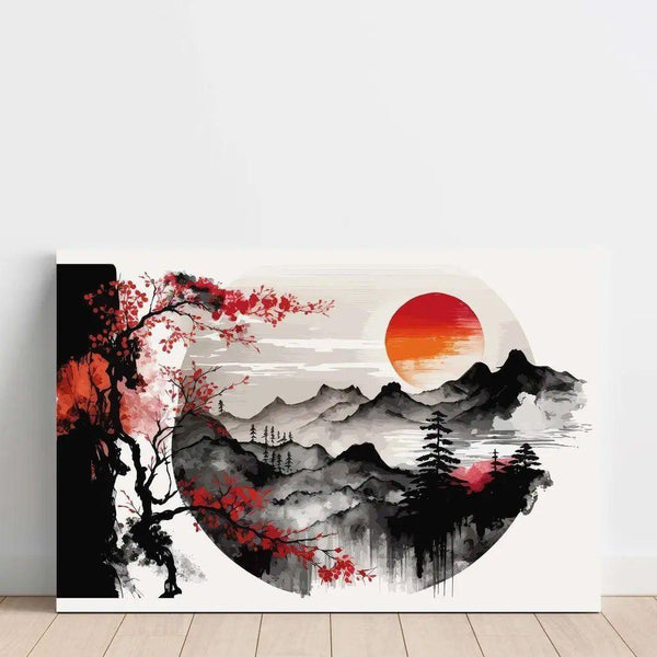Reproductie van het schilderij Aziatische kunstdruk schilderij - Oosterse sereniteit